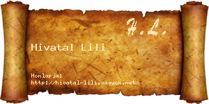 Hivatal Lili névjegykártya