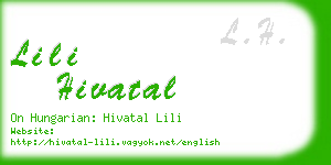 lili hivatal business card